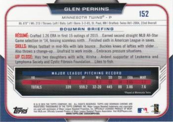 2015 Bowman Chrome #152 Glen Perkins Back