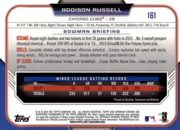 2015 Bowman Chrome #161 Addison Russell Back