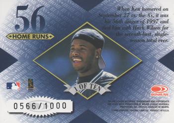 1998 Leaf Rookies & Stars - Extreme Measures #1 Ken Griffey Jr. Back