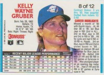 1992 Donruss - Previews #8 Kelly Gruber Back
