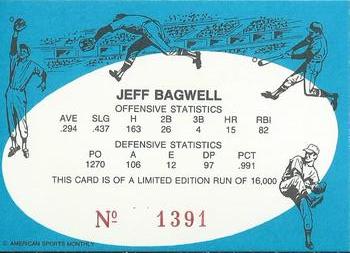 1992 American Sports Monthly (unlicensed) #NNO Jeff Bagwell Back