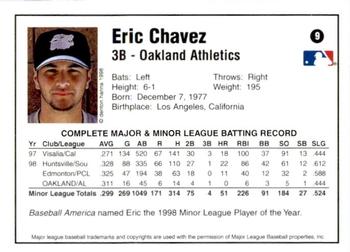1998 Arizona Fall League Prospects - Gold #9 Eric Chavez Back