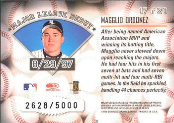 1998 Leaf Rookies & Stars - Freshman Orientation #17 Magglio Ordonez Back
