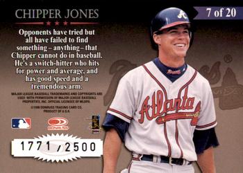 1998 Leaf Rookies & Stars - Great American Heroes #7 Chipper Jones Back