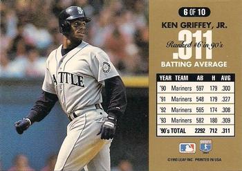 1994 Donruss - 90's Dominators: Batting Average #6 Ken Griffey, Jr. Back