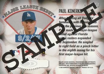 1998 Leaf Rookies & Stars - Leaf Rookie & Chase Freshman Orientation Samples #4 Paul Konerko Back