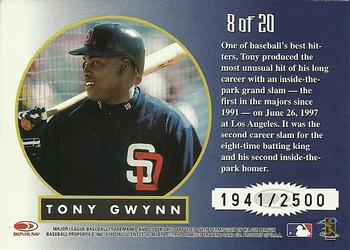 1998 Leaf Rookies & Stars - Greatest Hits #8 Tony Gwynn Back