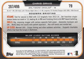 2015 Bowman - Silver #79 Chris Davis Back