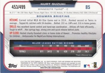 2015 Bowman - Silver #85 Kurt Suzuki Back