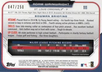 2015 Bowman - Purple #111 Adam Wainwright Back