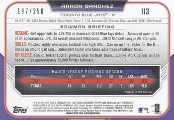 2015 Bowman - Purple #113 Aaron Sanchez Back