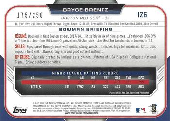 2015 Bowman - Purple #126 Bryce Brentz Back