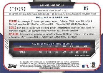 2015 Bowman - Blue #117 Mike Napoli Back