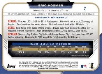 2015 Bowman - Silver Ice #2 Eric Hosmer Back