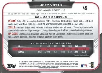 2015 Bowman - Silver Ice #45 Joey Votto Back