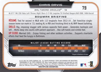 2015 Bowman - Silver Ice #79 Chris Davis Back