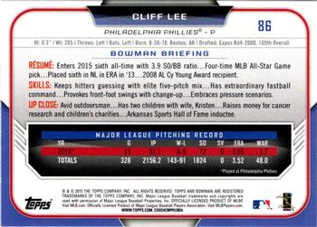2015 Bowman - Silver Ice #86 Cliff Lee Back