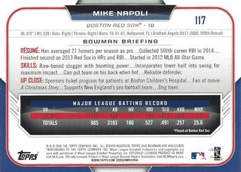 2015 Bowman - Silver Ice #117 Mike Napoli Back