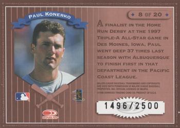 1998 Leaf Rookies & Stars - Home Run Derby #8 Paul Konerko Back