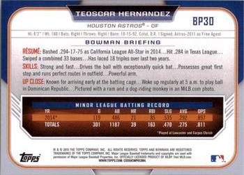 2015 Bowman - Prospects #BP30 Teoscar Hernandez Back
