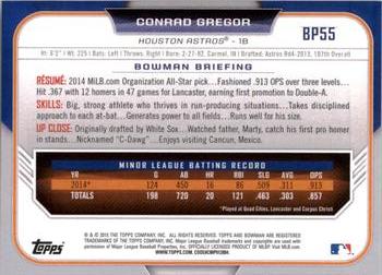 2015 Bowman - Prospects #BP55 Conrad Gregor Back