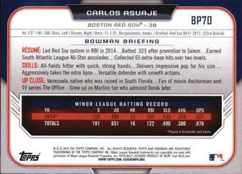 2015 Bowman - Prospects #BP70 Carlos Asuaje Back