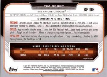 2015 Bowman - Prospects #BP106 Tim Berry Back