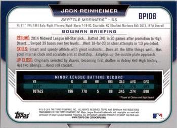 2015 Bowman - Prospects #BP108 Jack Reinheimer Back