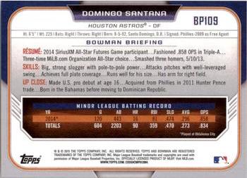 2015 Bowman - Prospects #BP109 Domingo Santana Back