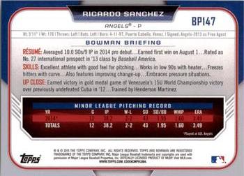 2015 Bowman - Prospects #BP147 Ricardo Sanchez Back