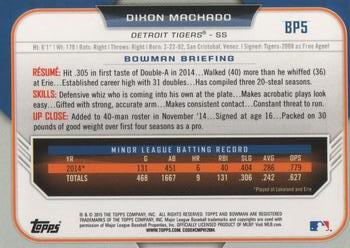 2015 Bowman - Prospects #BP5 Dixon Machado Back