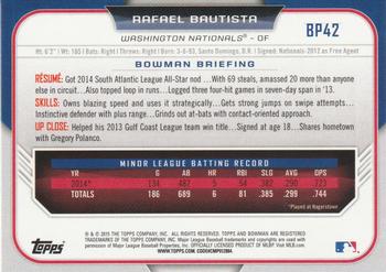2015 Bowman - Prospects #BP42 Rafael Bautista Back