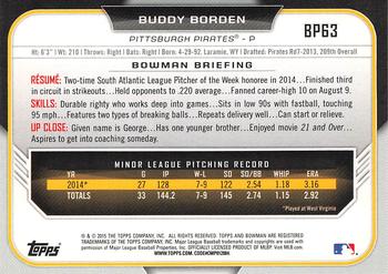 2015 Bowman - Prospects #BP63 Buddy Borden Back