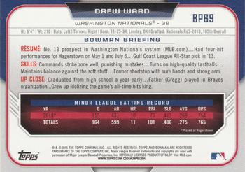2015 Bowman - Prospects #BP69 Drew Ward Back
