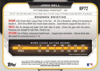 2015 Bowman - Prospects #BP72 Josh Bell Back