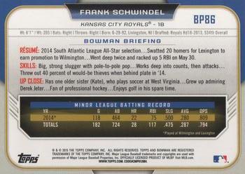 2015 Bowman - Prospects #BP86 Frank Schwindel Back