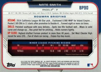 2015 Bowman - Prospects #BP90 Nate Smith Back