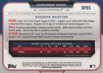 2015 Bowman - Prospects #BP95 Edmundo Sosa Back
