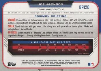 2015 Bowman - Prospects #BP120 Joe Jackson Back