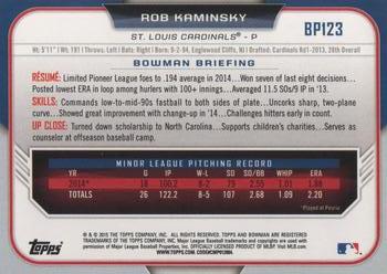 2015 Bowman - Prospects #BP123 Rob Kaminsky Back