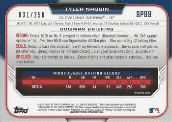 2015 Bowman - Prospects Purple #BP89 Tyler Naquin Back