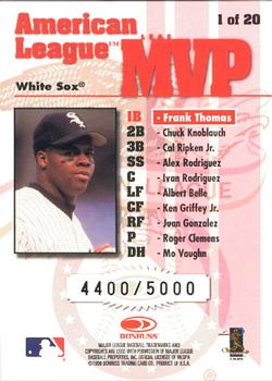 1998 Leaf Rookies & Stars - Leaf MVPs #1 Frank Thomas Back