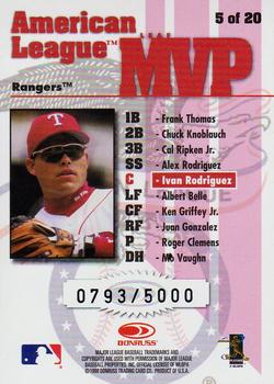1998 Leaf Rookies & Stars - Leaf MVPs #5 Ivan Rodriguez Back