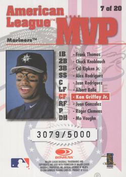 1998 Leaf Rookies & Stars - Leaf MVPs #7 Ken Griffey Jr. Back