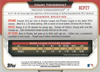 2015 Bowman - Chrome Prospects #BCP27 Touki Toussaint Back