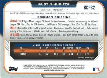 2015 Bowman - Chrome Prospects #BCP32 Austin Kubitza Back