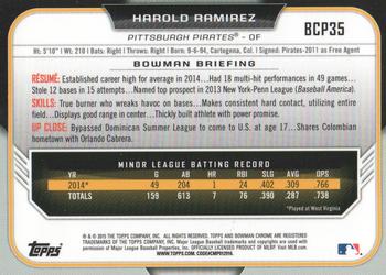 2015 Bowman - Chrome Prospects #BCP35 Harold Ramirez Back