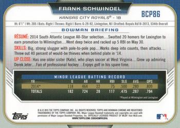 2015 Bowman - Chrome Prospects #BCP86 Frank Schwindel Back