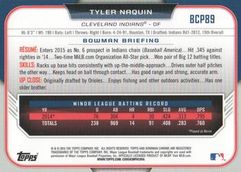 2015 Bowman - Chrome Prospects #BCP89 Tyler Naquin Back
