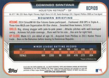 2015 Bowman - Chrome Prospects #BCP109 Domingo Santana Back